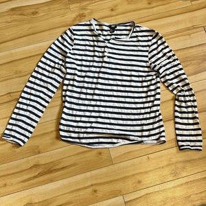 Blue and white long sleeve sailor tee